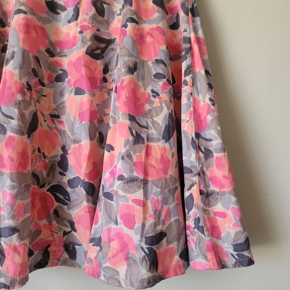 Floral Print Midi Summer Cotton Skirt Size 32 - Picture 7 of 12